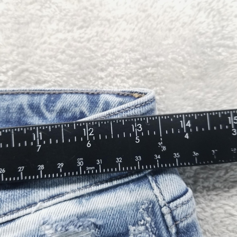 KanCan Jeans Womens 26 Blue Sharkbite Hem Flare Mid Rise Stretch - Picture 5 of 9